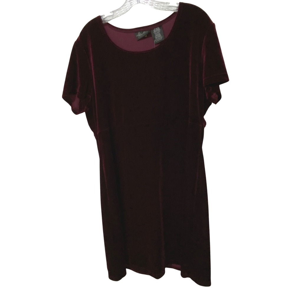 Kathie Lee Collection Millennium 2000 Velvet Empire Dress Maderia XL 16/18 Y2K